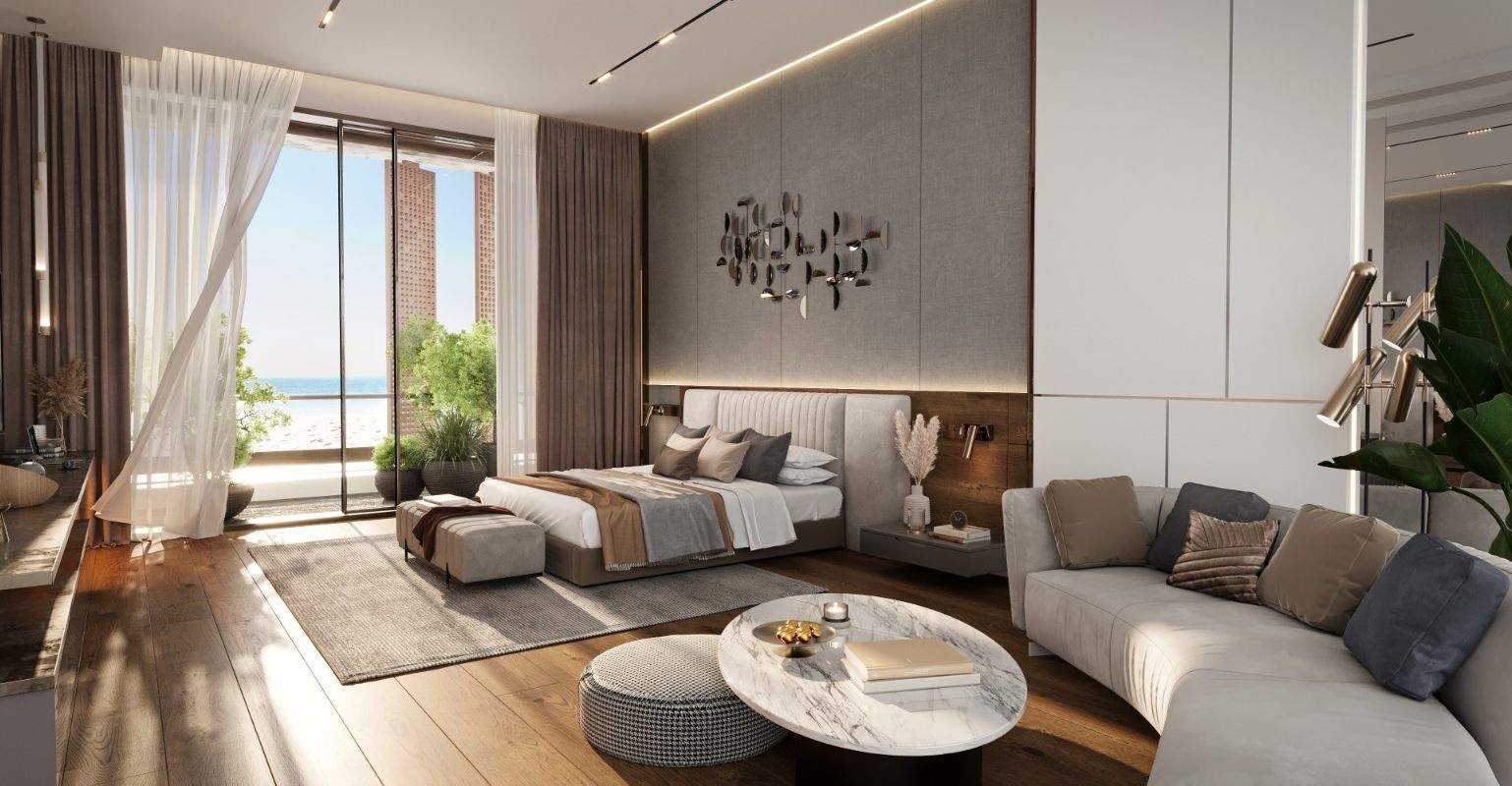 Master bedroom with views toward the sea