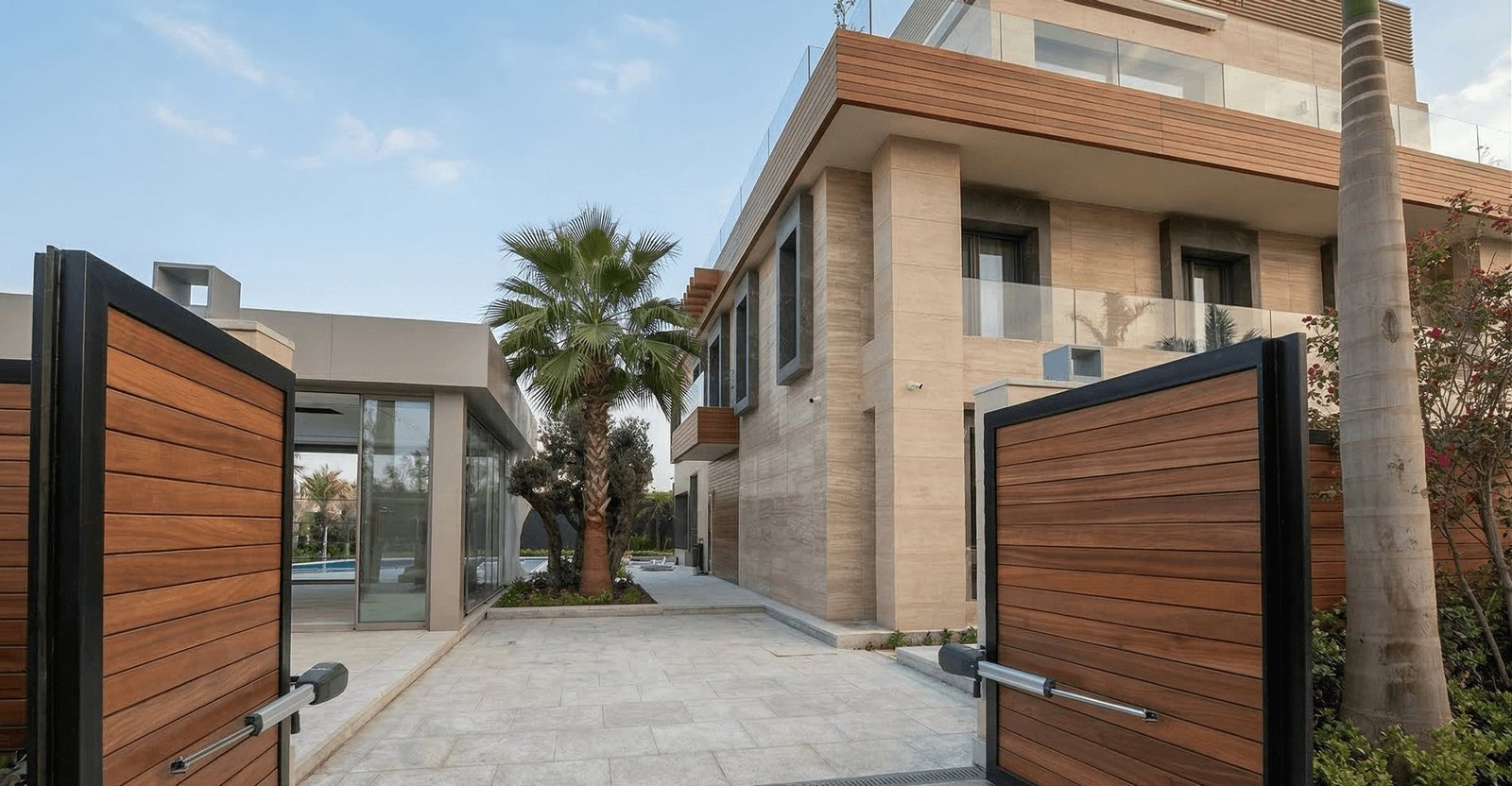 Driveway and timber gates