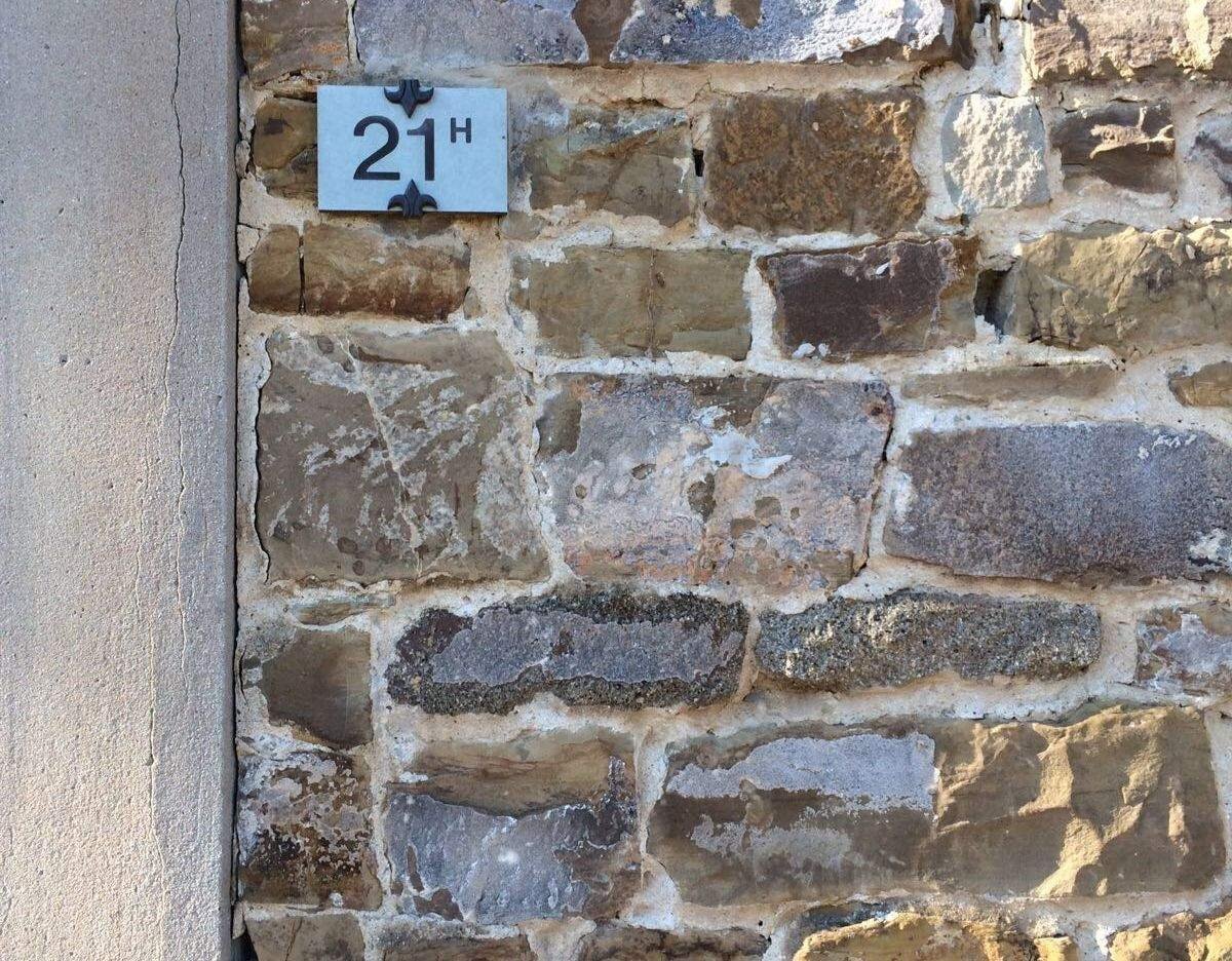 Detail of the historic stone masonry